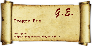 Gregor Ede névjegykártya
